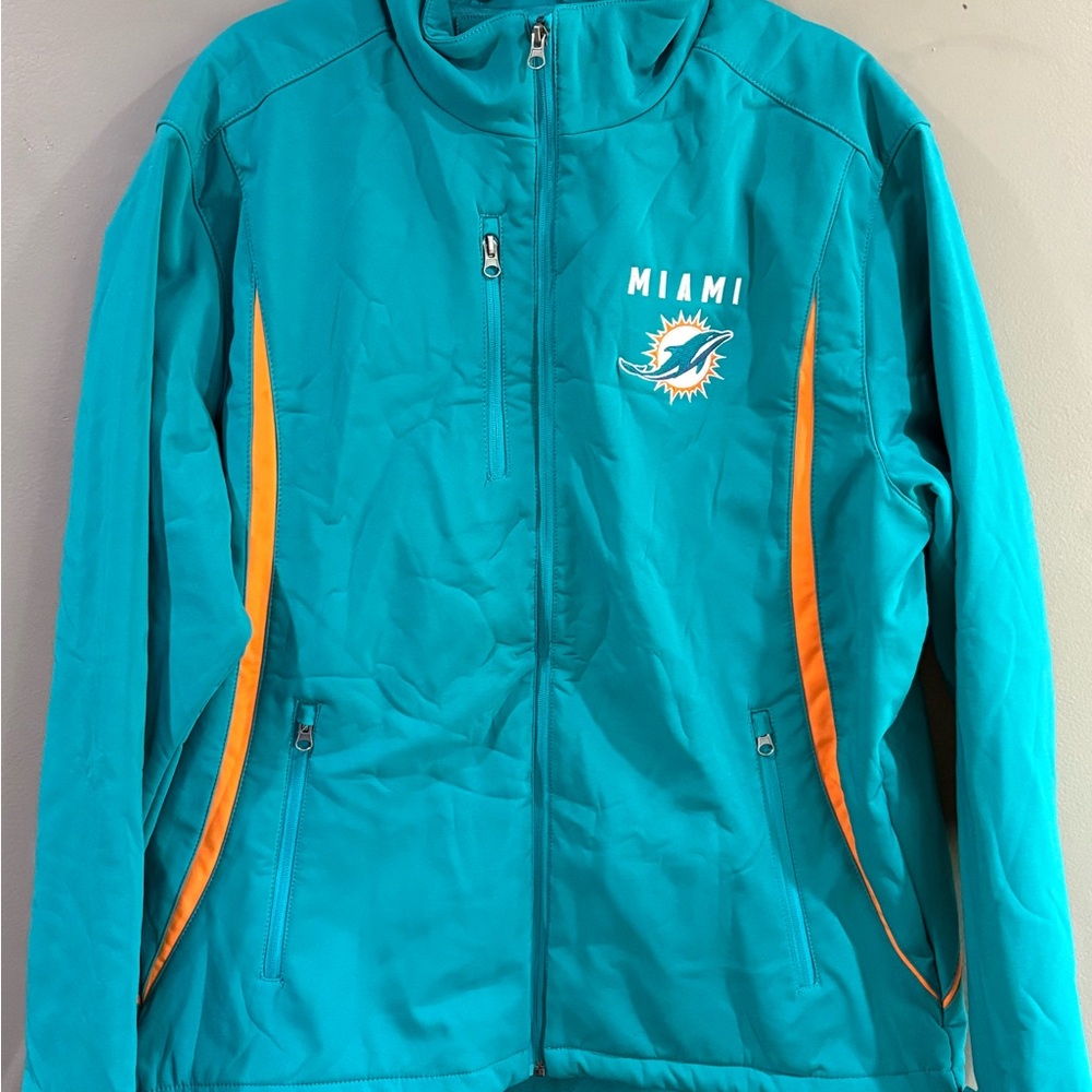 NWT!NFL G-III apparel Miami Dolphins teal rain Jacket! Size XL FAST SHIPPING!